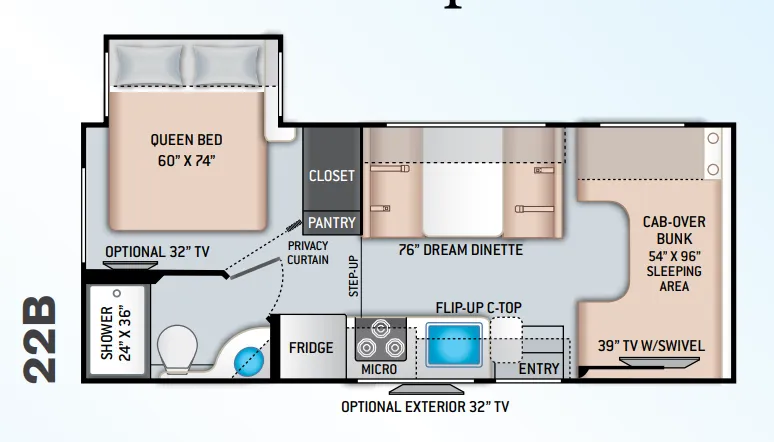 Thor Motor Coach Chateau 22B floor plan