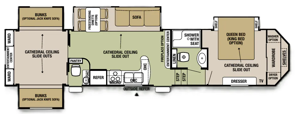Forest River Cedar Creek Silverback 35QB4 floor plan