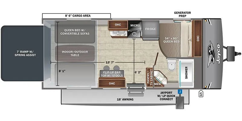 Jayco Jay Flight Octane 222 floor plan