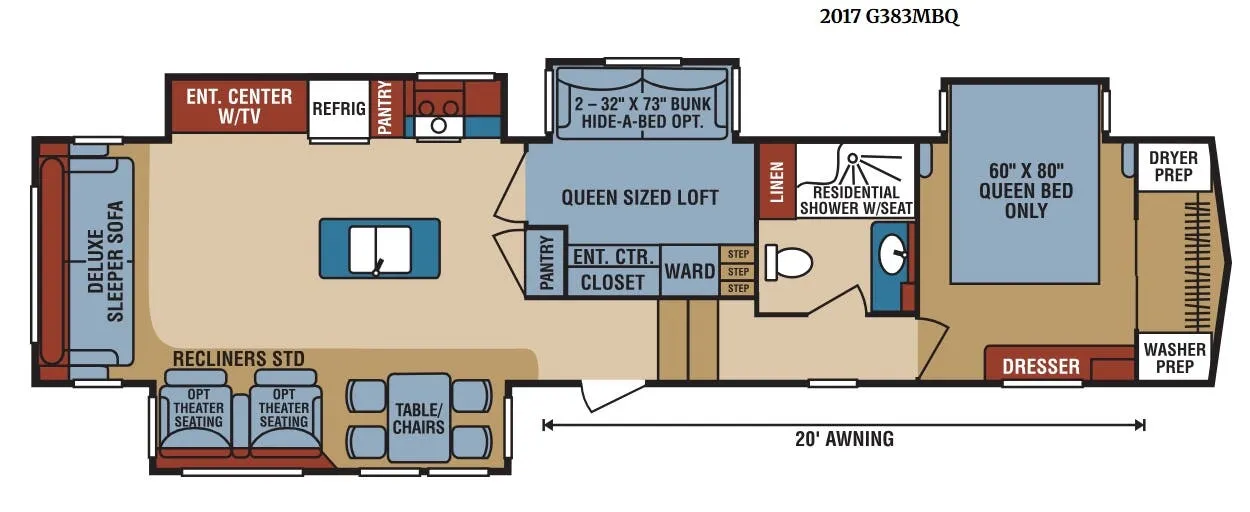 K-Z Durango Gold G383MBQ floor plan