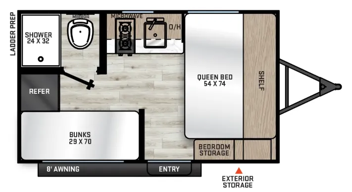 2025 Forest River Aurora Light 13BHX - Floor plan
