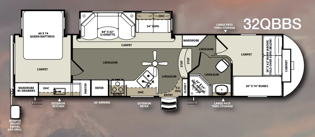 Forest River Sierra Select 32QBSS floor plan