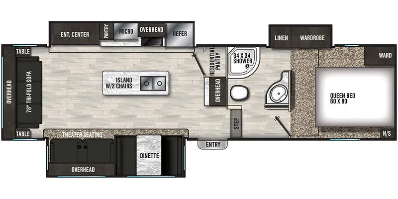 Shasta Phoenix X-lite 30RLS floor plan