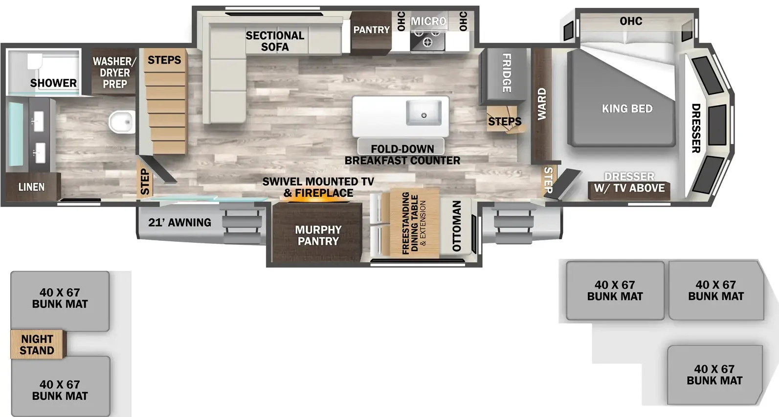 Forest River Cedar Creek Cottage 40CBK floor plan