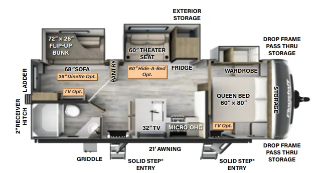 2024 Forest River Flagstaff Super Lite 26BHW - Floor plan