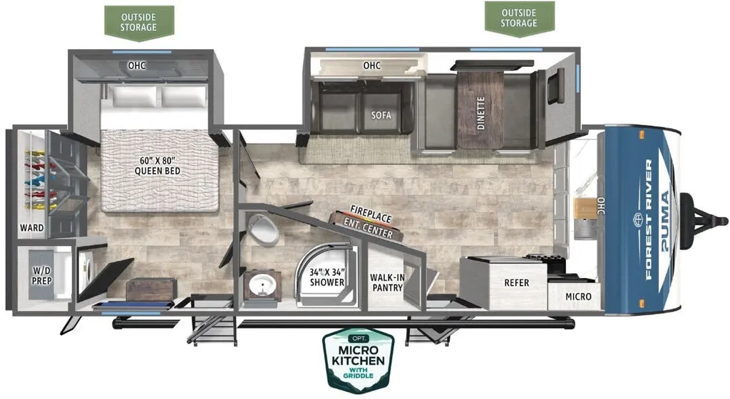 2025 Forest River Puma 26FKDS floor plan