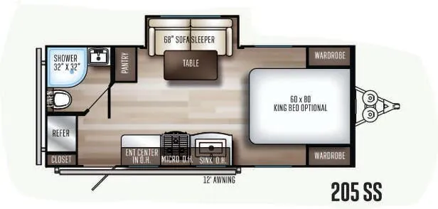 Palomino Solaire 205 SS floor plan