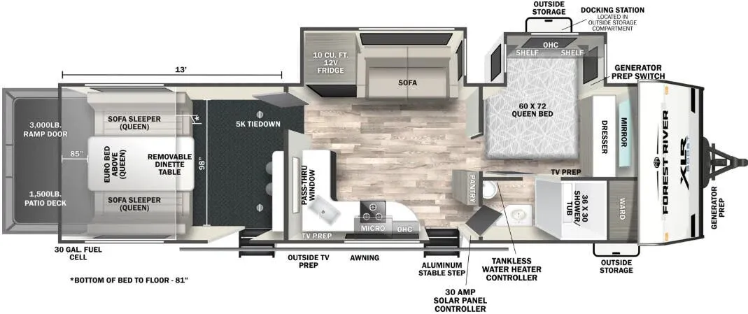 Forest River XLR Boost 3113B floor plan