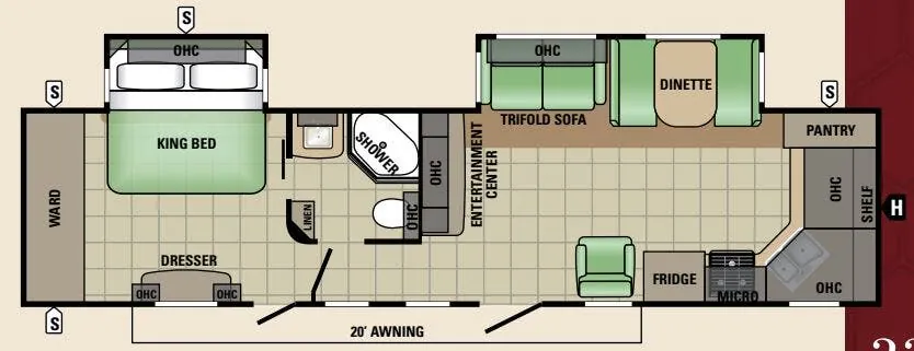 Starcraft Autumn Ridge Grand Touring 336FKSA floor plan