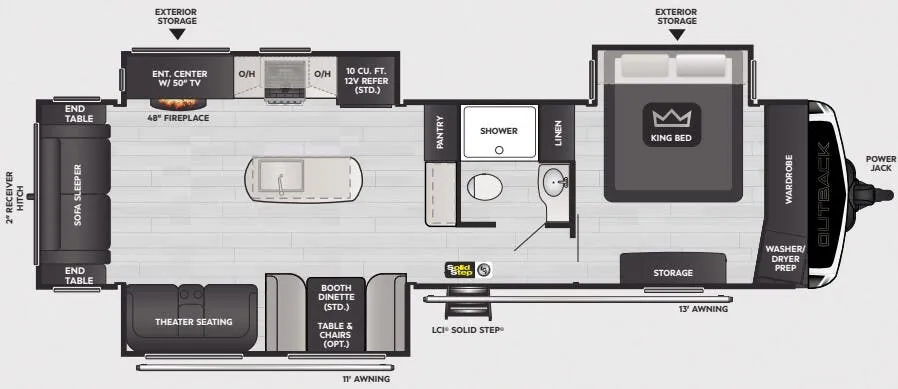 Keystone Outback 328RL floor plan