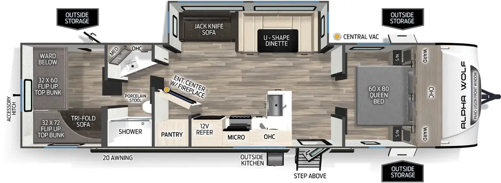 2026 Forest River Cherokee Alpha Wolf 29TB floor plan