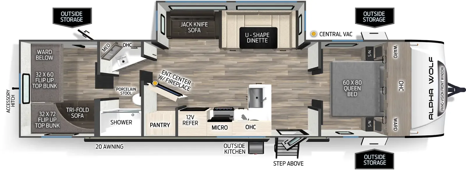 2026 Forest River Cherokee Alpha Wolf 29TB - Floor plan
