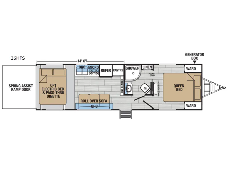 2018 Forest River XLR Hyperlite 26HFS - Floor plan