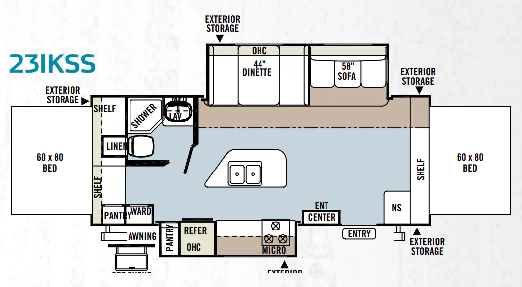 Forest River Rockwood Roo 23IKSS floor plan