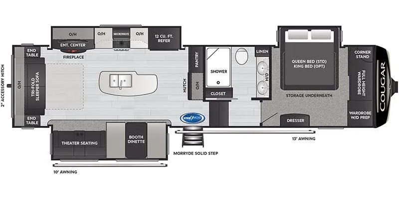 2021 Keystone Cougar 316RLS floor plan