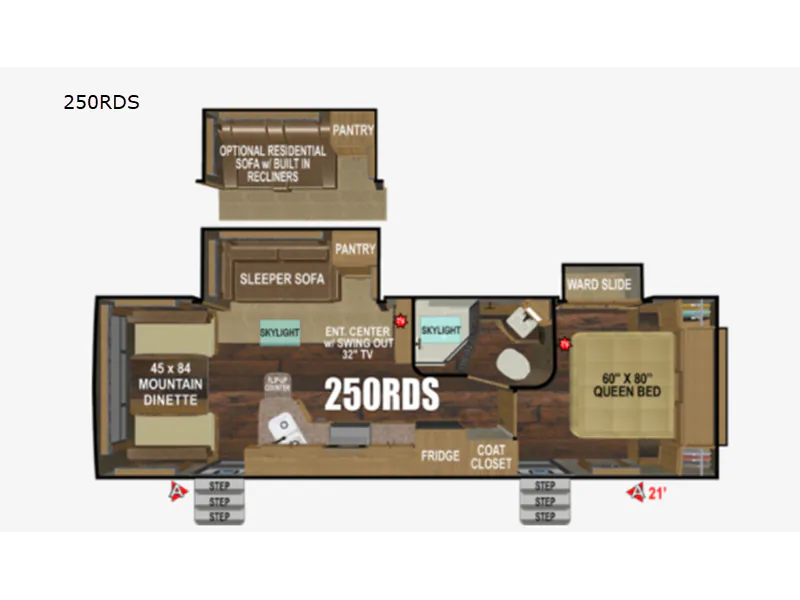 2023 Outdoors RV Blackstone Titanium Series 250RDS - Floor plan