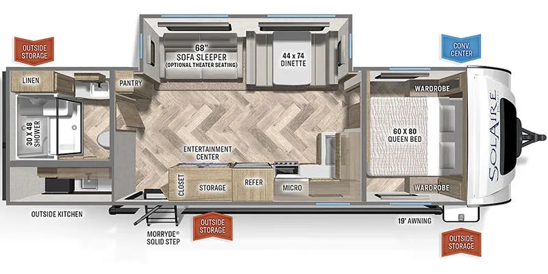 Palomino Solaire Ultra-Lite 258 RBSS floor plan