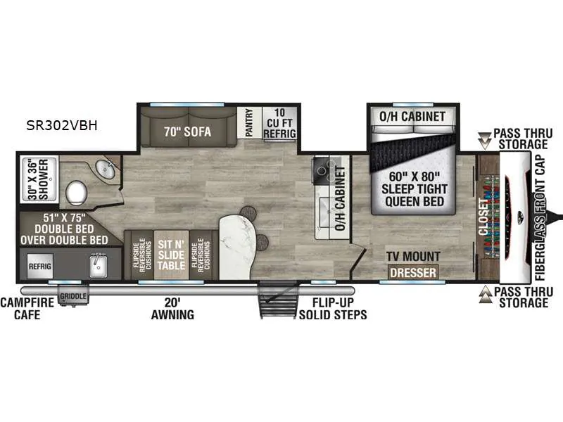 2026 Venture RV Stratus SR302VBH floor plan