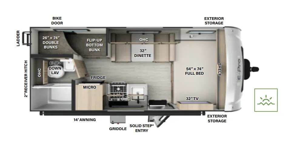 Forest River Flagstaff E-Pro E19BH floor plan