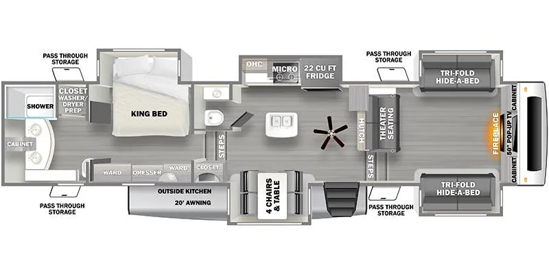 2022 Forest River Sierra Luxury 391FLRB floor plan
