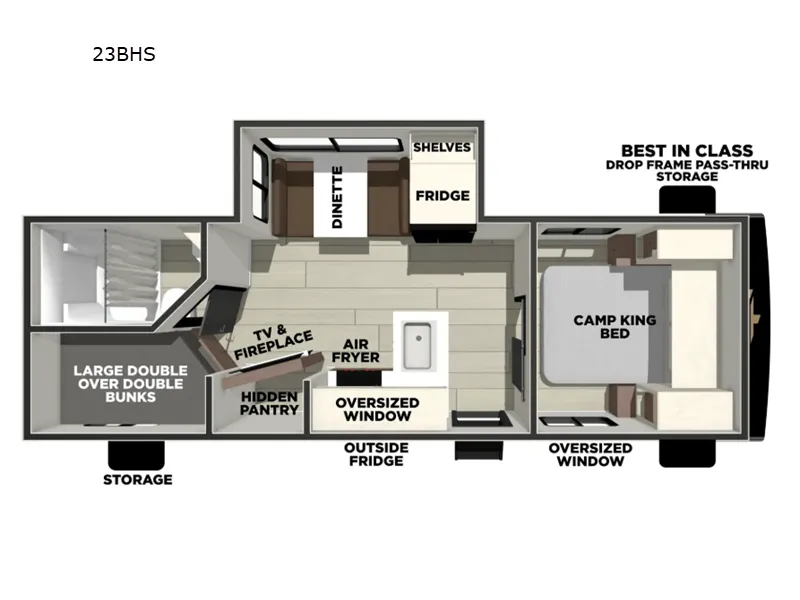 2026 Prime Time RV Avenger 23BHS - Floor plan