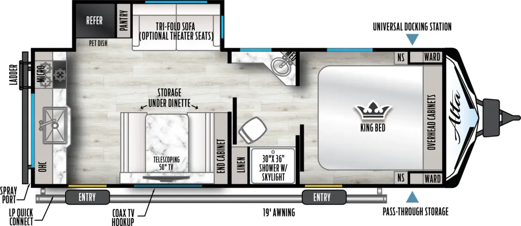 2025 Forest River East To West 2375KRK floor plan