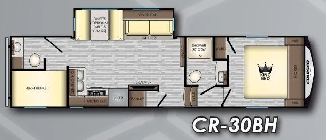 CrossRoads Cruiser Aire 30BH floor plan