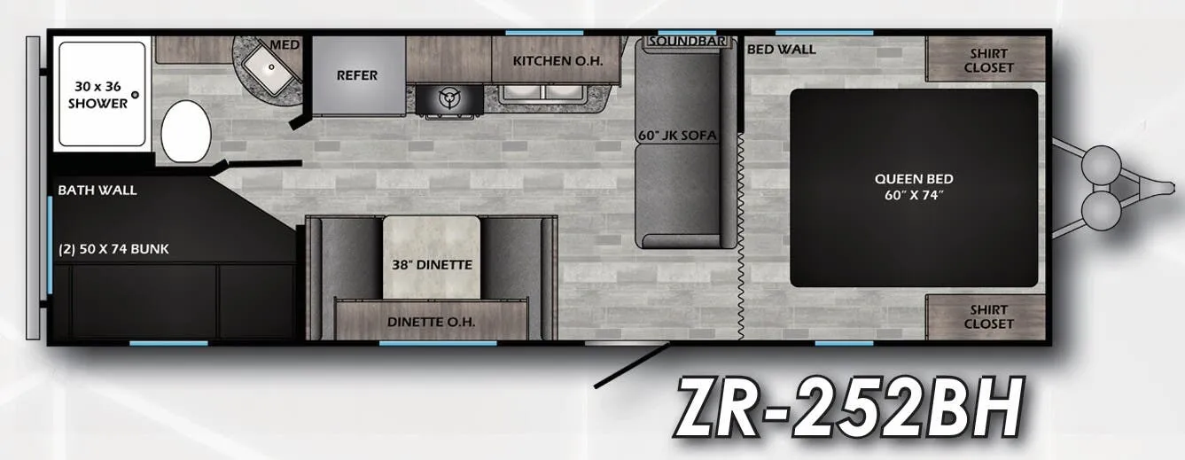 2021 CrossRoads Zinger Lite 252BH - Floor plan