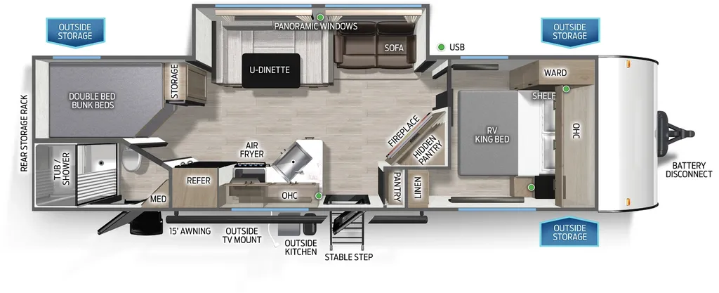 2027 Forest River CHEROKEE CASCADE 26KF floor plan