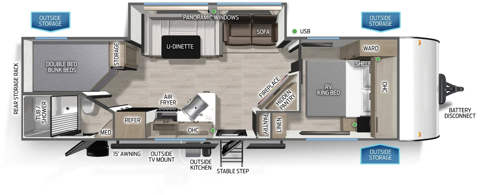 2027 Forest River CHEROKEE CASCADE 26KF - Floor plan