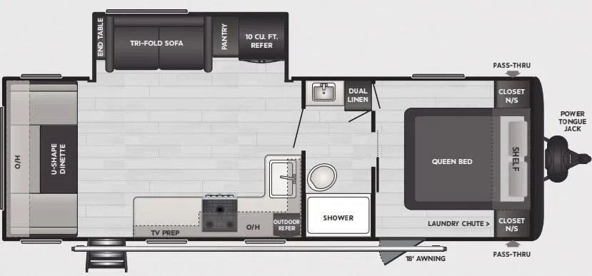 Keystone Hideout 25RDS floor plan