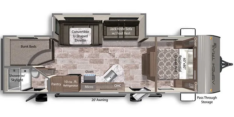 Dutchmen Aspen Trail LE 28BHWE floor plan