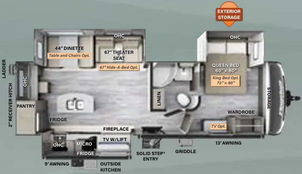 2023 Forest River Flagstaff Super Lite 27FBIK - Floor plan