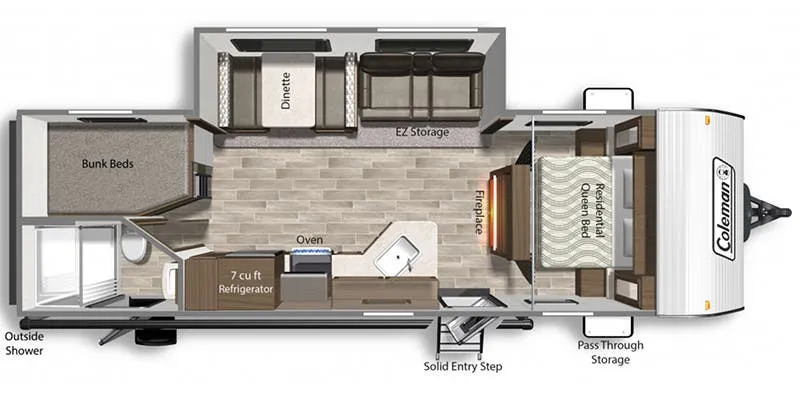 2021 Dutchmen Coleman Lantern 263BH floor plan