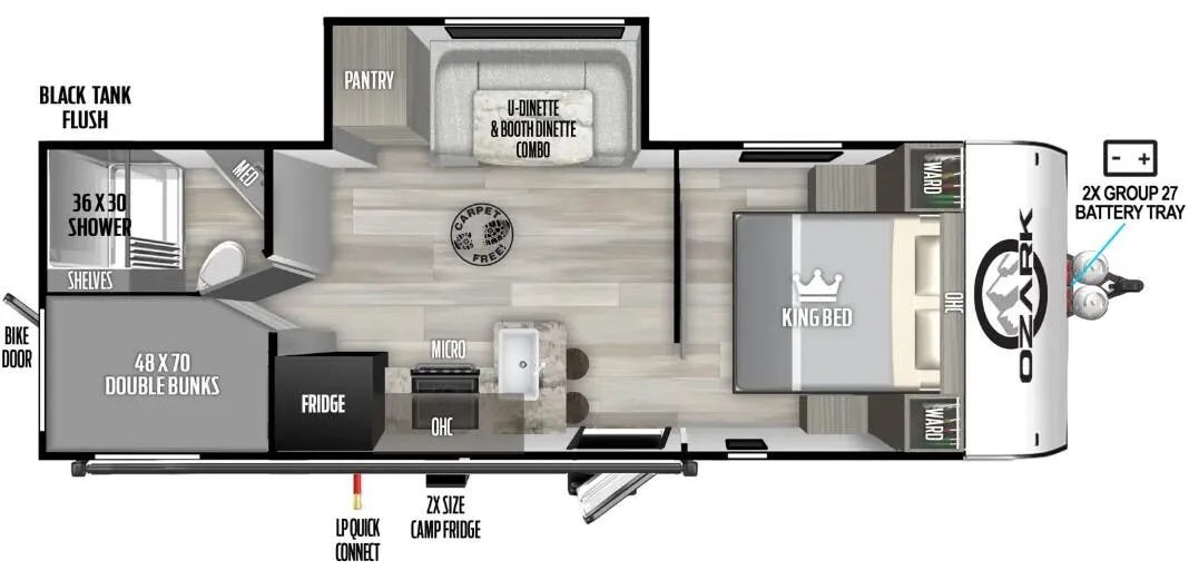 2024 Forest River Ozark 2640BHK - Floor plan