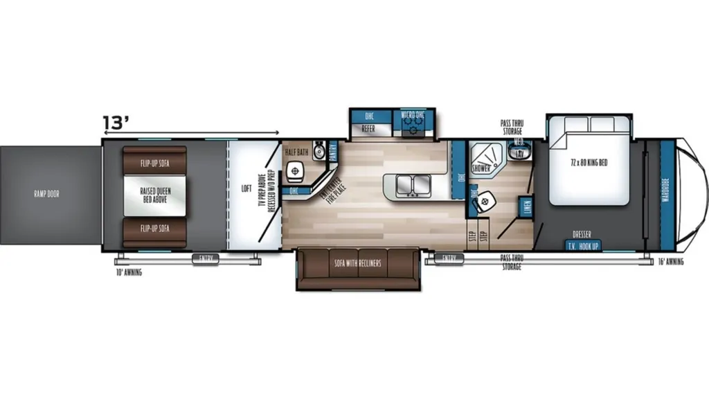 2021 Forest River Vengeance Rogue Armored 351 floor plan