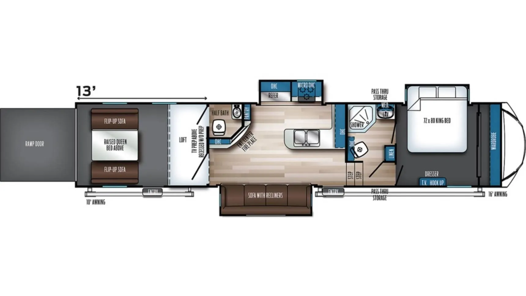 2021 Forest River Vengeance Rogue Armored 351 - Floor plan