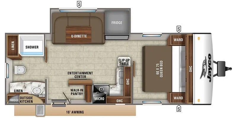2020 Jayco Jay Feather 22RB - Floor plan