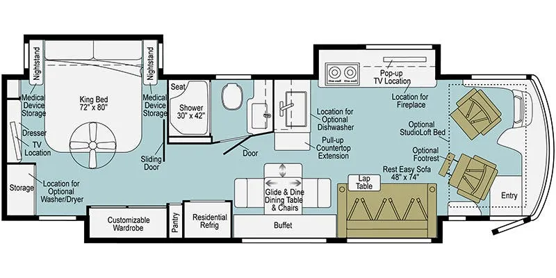 Winnebago Journey 34N floor plan