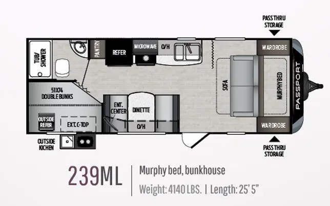 Keystone Passport SL Series 239ML floor plan