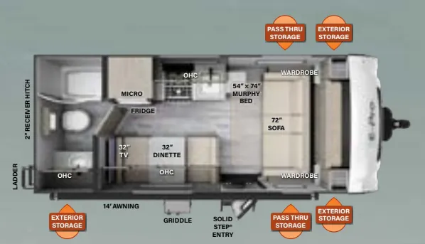 Forest River Flagstaff E-Pro E19FD floor plan