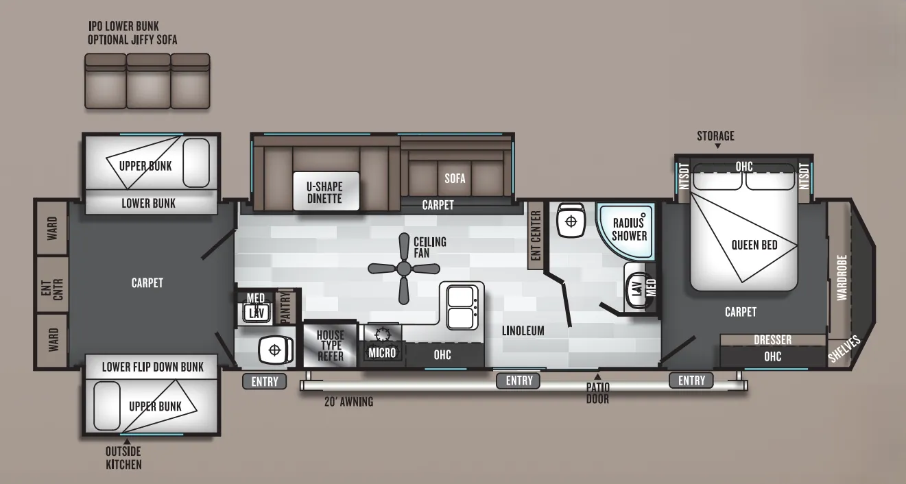 Forest River Salem Villa 42QBQ floor plan