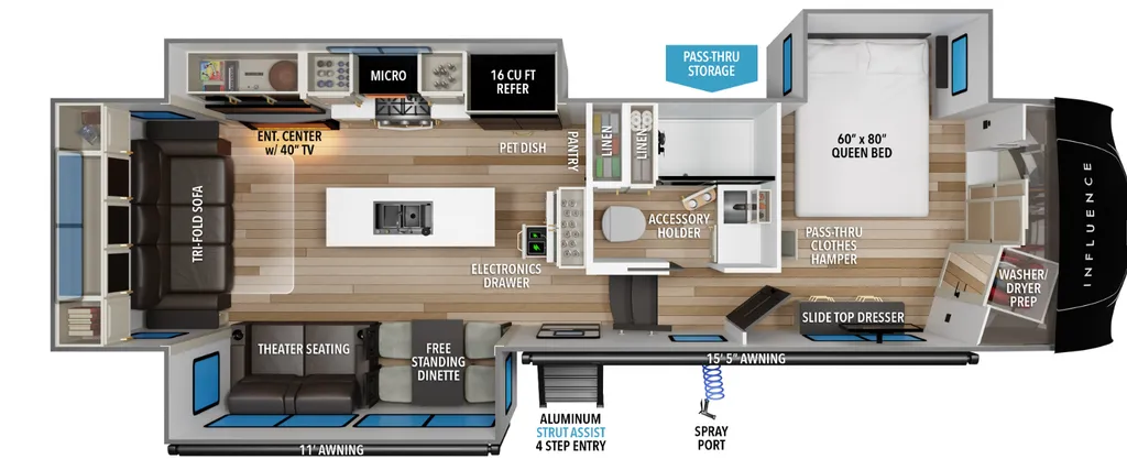 2026 Grand Design Influence 3003RL floor plan