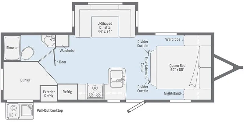 2019 Winnebago Minnie 2455BHS - Floor plan
