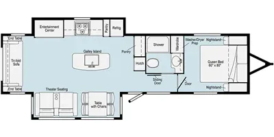 2022 Winnebago Voyage 3235RL - Floor plan