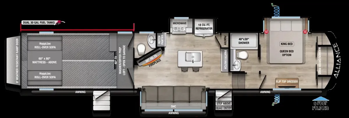 2026 Alliance RV Valor 41V16 - Floor plan