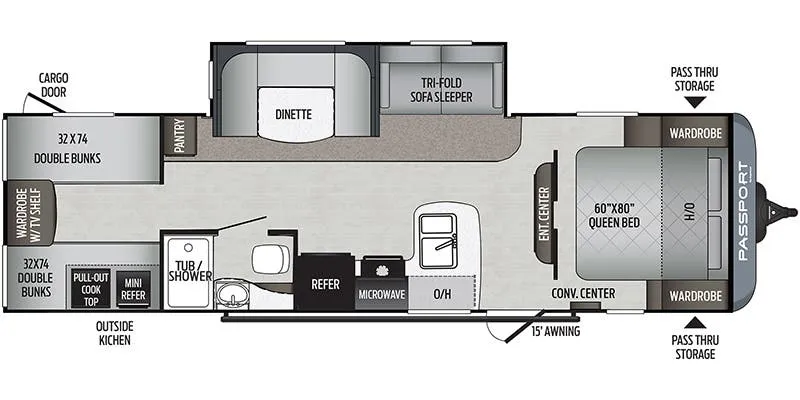 2021 Keystone RV Passport 292BH - Floor plan
