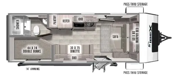 Forest River IBEX 19MBH floor plan