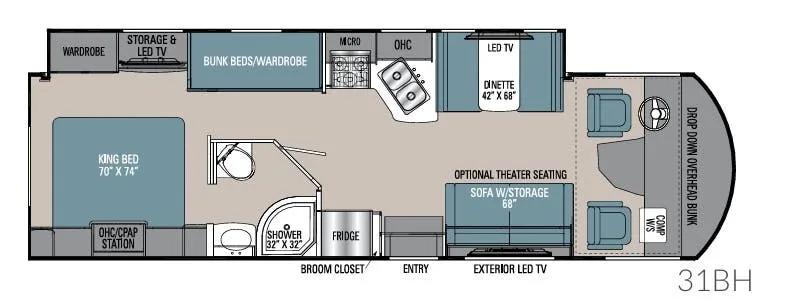 Coachmen Pursuit 31BH floor plan