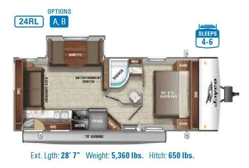 Jayco Jay Feather 24RL floor plan